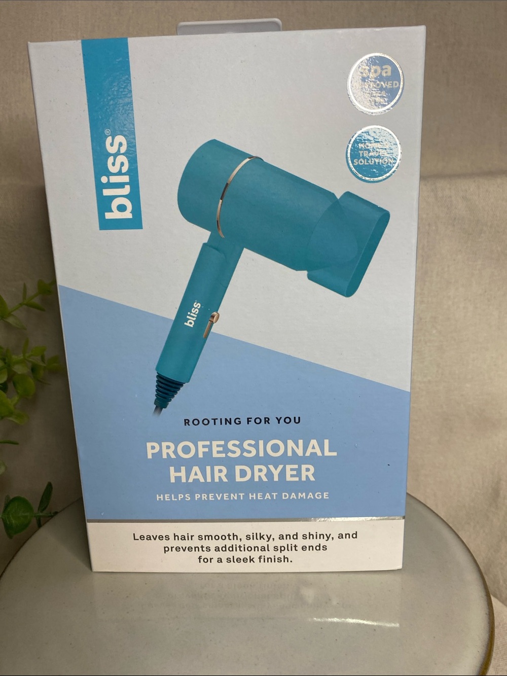 BLISS 1200 W Professional Hair Dryer in Blue, New in Box